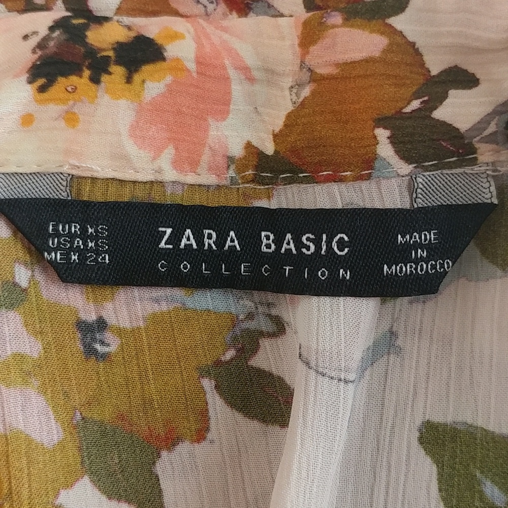 Zara Basic Collection Multicolored Sheer Floral B… - image 4